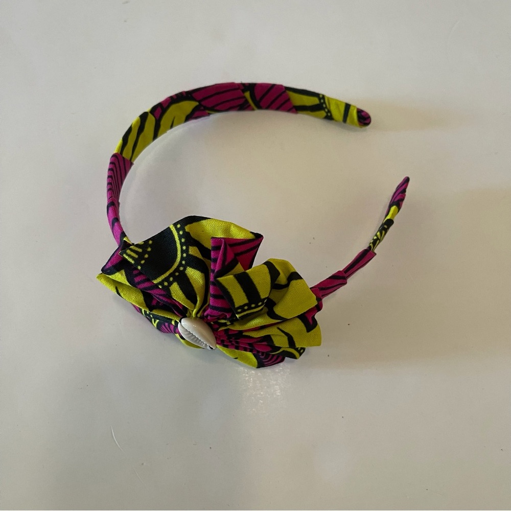 African Print Ankara Handmade Multicolor Flower Detail Colorful Cotton Headband